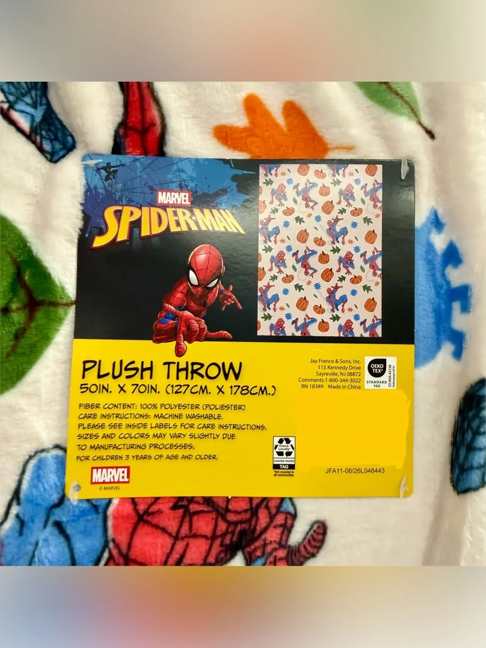 Spider-Man fall Halloween plush blanket throw
